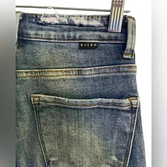 Risen Jeans size 1/25 distressed blue jeans ankle length. Gently used. - Picture 3 of 8